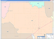 Deaf Smith County Wall Map Color Cast Style
